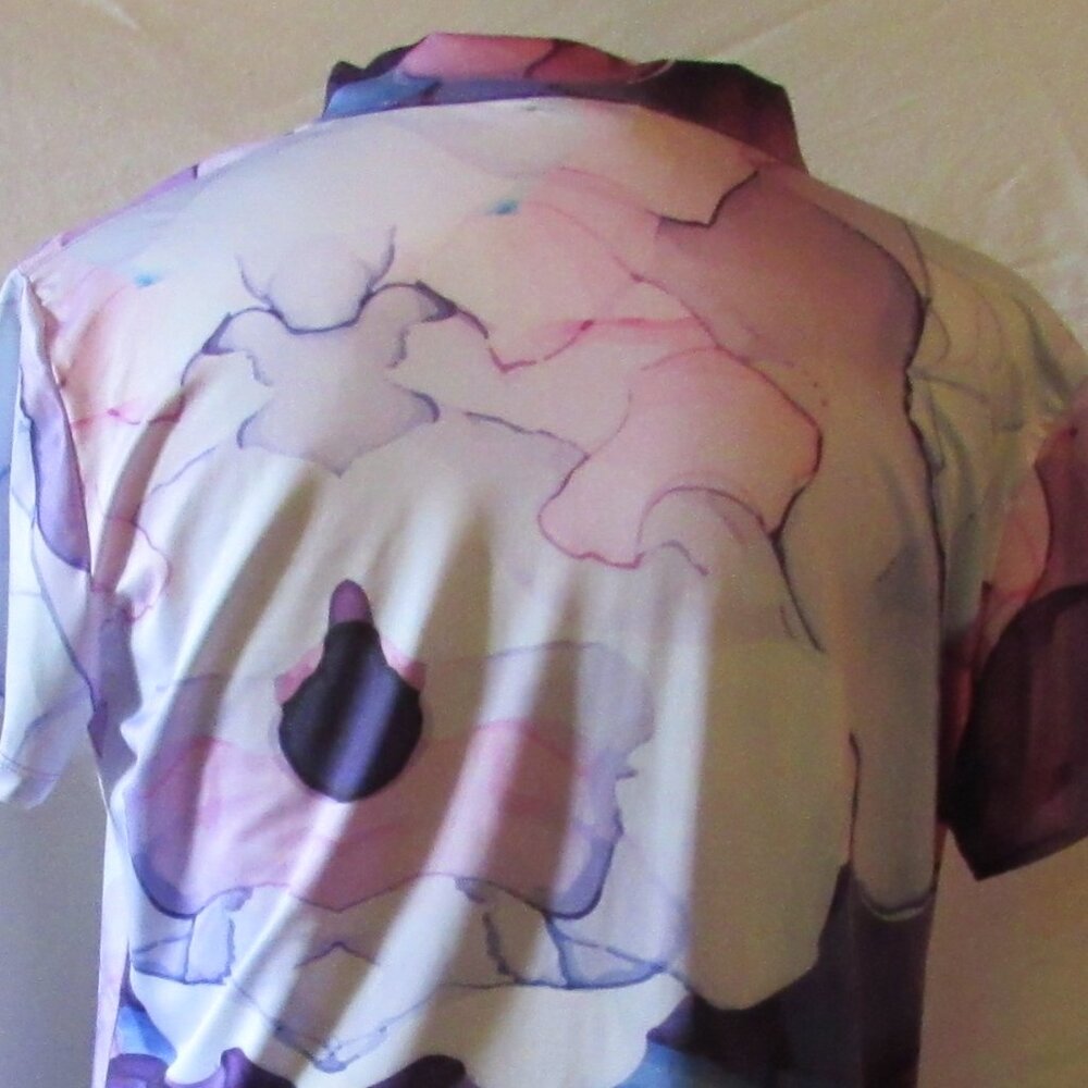 NWOT Yatta Women's Purplicious Golf Shirt Size XXL V-Neck Poly/Spandex Blend - Picture 3 of 8